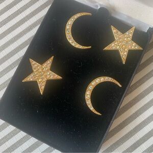 Kirks Folly Moon and Stars Earrings